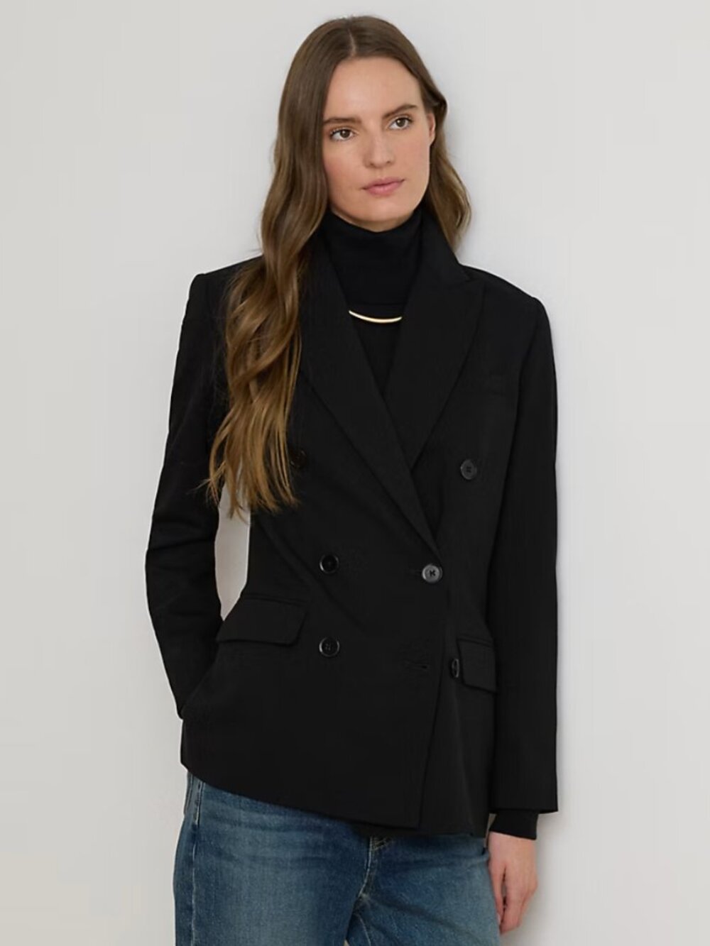 Ralph Lauren 100% Wool Double Breasted Navy Blazer size 6